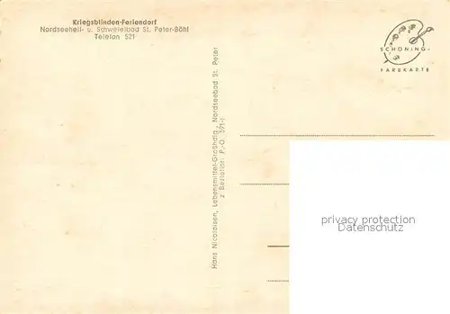 AK / Ansichtskarte Boehl_St_Peter Ording Kriegsblinden Feriendorf Boehl_St_Peter Ording