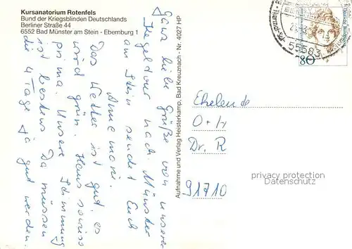 AK / Ansichtskarte Ebernburg Kursanatorium Rotenfels Restaurant Ebernburg