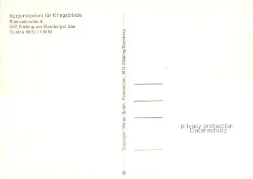 AK / Ansichtskarte Soecking_Starnberg Kursanatorium fuer Kriegsblinde Speisesaal Soecking_Starnberg