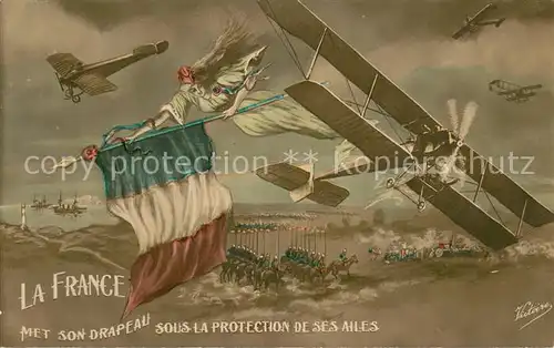 AK / Ansichtskarte Militaria_France Sous la Protection de ses ailes 