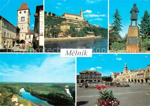 AK / Ansichtskarte Melnik_Czechia Prazska brana Zamek Pomnik kpt Otakara Jarose Soutok Labe a Vitavy Namesti 