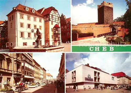 AK / Ansichtskarte Cheb_Eger Spalicek Chebsky hrad zalozeny ve stoleti s Cernou vezi Pesi zona Obchodni dum Prior 
