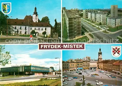 AK / Ansichtskarte Frydek Mistek Ostravici je stredovekeho puvodu Jednim ze sidliste je Riviera Restaurace Jester Zamek Frydek Mistek
