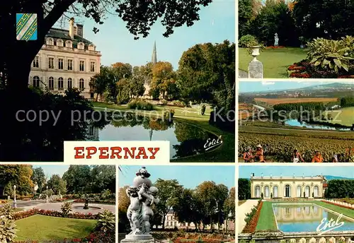 AK / Ansichtskarte Epernay_51 Hotel de Ville Jardins Vignobles d Hautvillers Orangerie Jardin francais Maison Moet et Chandon 