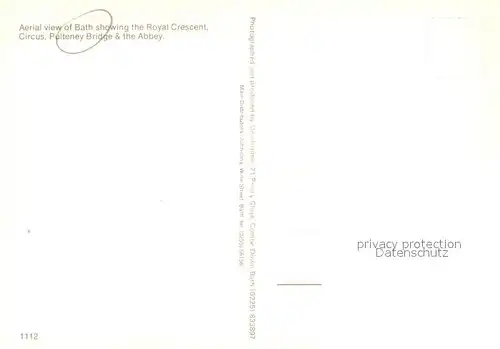 AK / Ansichtskarte Bath__UK Aerial view showing the Royal Crescent Circus Pulteney Bridge and the Abbey 