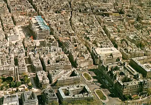 AK / Ansichtskarte Paris_75 La tour Saint Jacques Place de lHotel de Ville Eglise Saint Merri et le Centre National dArt Vue aerienne 