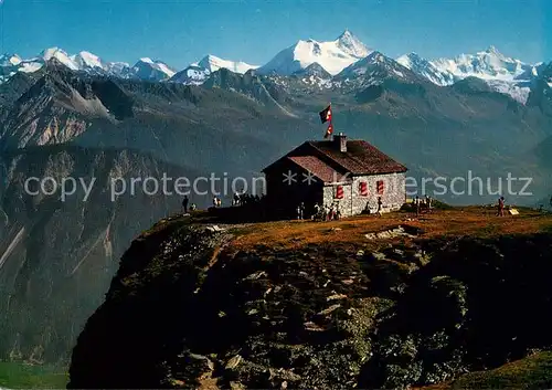 AK / Ansichtskarte Montana_Crans_VS La cabane des Violettes Le Dom Mischabel Le Weisshorn et le Rothorn de Zinal 