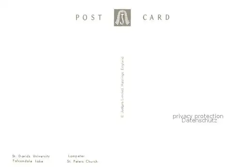 AK / Ansichtskarte Lampeter_Ceredigion St Davids University Falcondale Lake Lampeter St Peters Church 