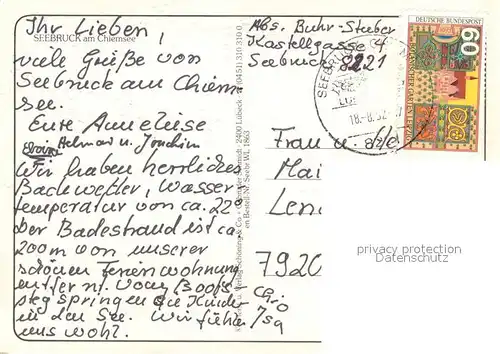 AK / Ansichtskarte Seebruck_Chiemsee Fliegeraufnahme Seebruck Chiemsee