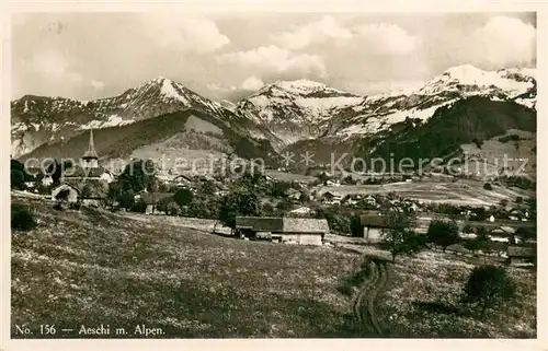 AK / Ansichtskarte Aeschi_BE mit Alpenpanorama Aeschi_BE