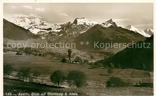 AK / Ansichtskarte Aeschi_BE Blick auf Bluemlisalp und Altels Aeschi_BE
