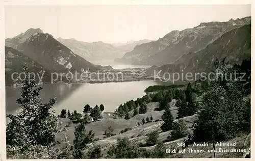 AK / Ansichtskarte Aeschi_BE Allmend Blick auf Thurner und Brienzersee Aeschi_BE