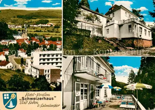AK / Ansichtskarte Bad_Soden Salmuenster Hotel Pension Schweizerhaus Terrasse Panorama Bad_Soden Salmuenster