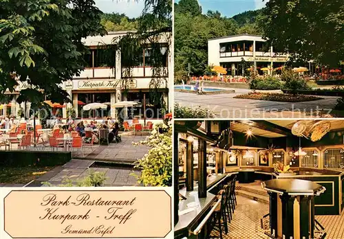 AK / Ansichtskarte Gemuend_Eifel Park Restaurant Kurpark Treff Terrasse Gastraum Gemuend Eifel