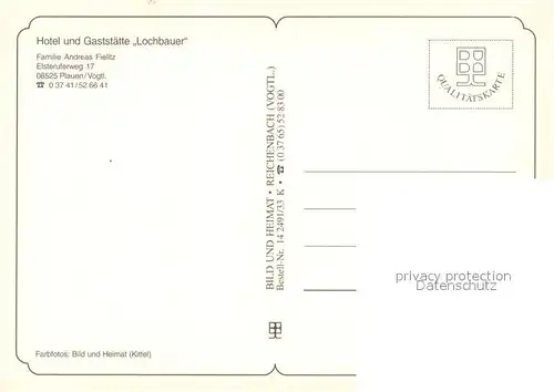 AK / Ansichtskarte Plauen__Vogtland Hotel Gaststaette Lochbauer Zimmer Gaststube Bruecke 