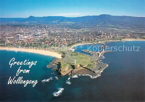 AK / Ansichtskarte Wollongong_Australia Aerial view of Flagstaff Pt and City 