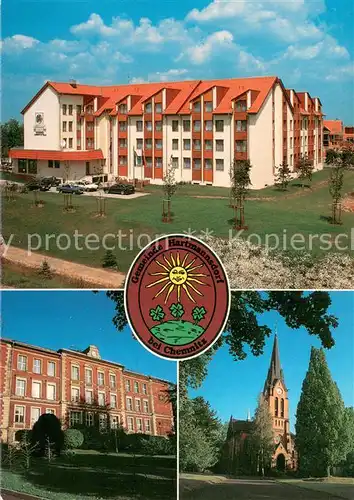 AK / Ansichtskarte Hartmannsdorf_Chemnitz Hotel Domizil Grund und Mittelschule Kirche 