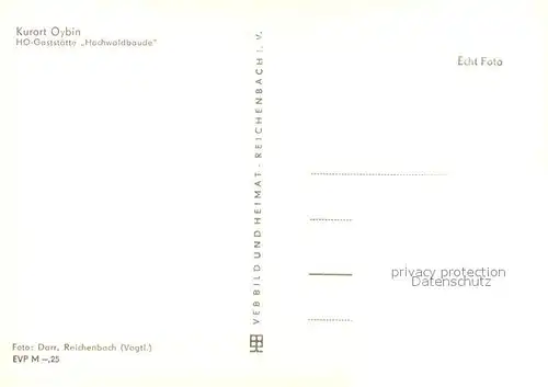 AK / Ansichtskarte Oybin HO Gasrstaette Hochwaldbaude Oybin