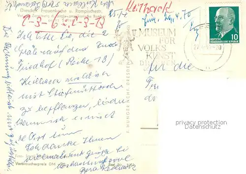 AK / Ansichtskarte Dresden Frauenkirche u. Rampischestrasse Dresden