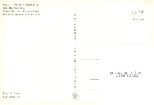 AK / Ansichtskarte Haldensleben HOK Waldhof Papenberg Terrasse Haldensleben