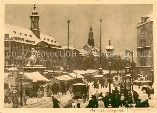 AK / Ansichtskarte Dresden Markt Kutsche Schnee Dresden