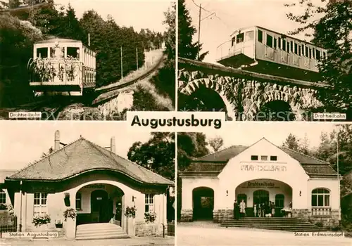 AK / Ansichtskarte Augustusburg Drahtseilbahn Station Augustusburg Station Erdmannsdorf Augustusburg