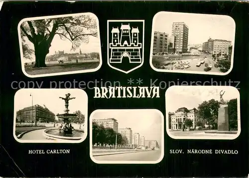 AK / Ansichtskarte Bratislava_Pressburg_Pozsony Hotel Carlton u. Teilansichten 