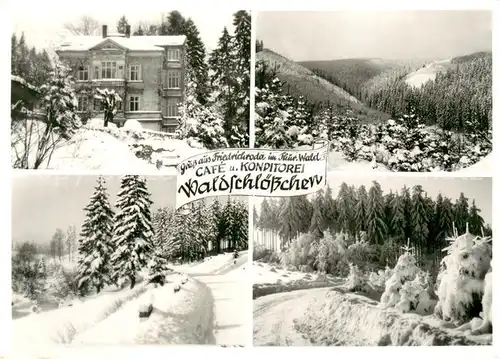 AK / Ansichtskarte Friedrichroda Cafe u. Konditorei Waldschloesschen im Schnee Friedrichroda
