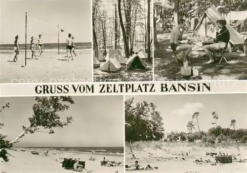 AK / Ansichtskarte Bansin_Ostseebad Zeltplatz und Strand Bansin_Ostseebad