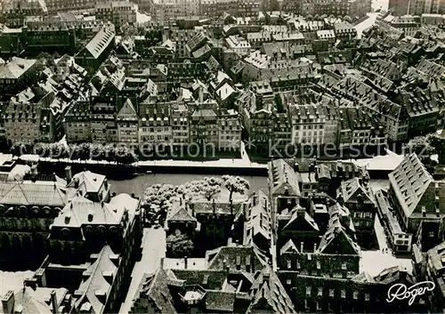 AK / Ansichtskarte Strasbourg_Alsace Fliegeraufnahme L Ill et le Quai des Bateliers Strasbourg Alsace
