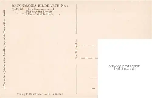 AK / Ansichtskarte Boecklin_Arnold_Boecklin Bruckmanns Bildkarte Nr.1 Flora Blumen streuend 