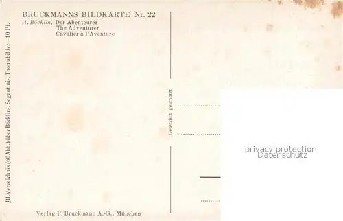 AK / Ansichtskarte Boecklin_Arnold_Boecklin Nr.22 Der Abenteurer 