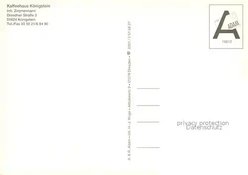AK / Ansichtskarte Koenigstein_Saechsische_Schweiz Kaffeehaus Koenigstein Kirche Koenigstein_Saechsische
