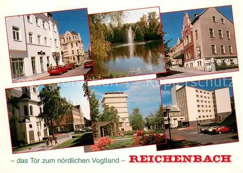 AK / Ansichtskarte Reichenbach_Vogtland Bahnhofstrasse Stadtpark Neuberinhaus Trinitatskirche Wasserturm Krankenhaus Reichenbach_Vogtland