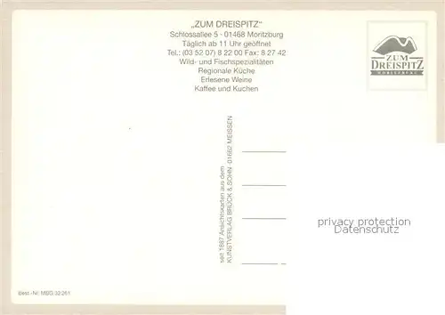 AK / Ansichtskarte Moritzburg_Sachsen Zum Dreispitz Schloss Hotel Gaststube Trachten Moritzburg Sachsen