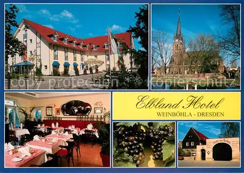 AK / Ansichtskarte Weinboehla Elbland Hotel Gastraum Kirche  Weinboehla