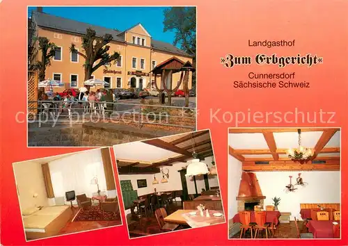 AK / Ansichtskarte Cunnersdorf Landgasthof Zum Erbgericht Gastzimmer Gastraeume Cunnersdorf