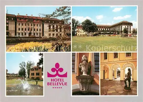 AK / Ansichtskarte Dresden Hotel Bellevue Park Brunnen Statue Dresden