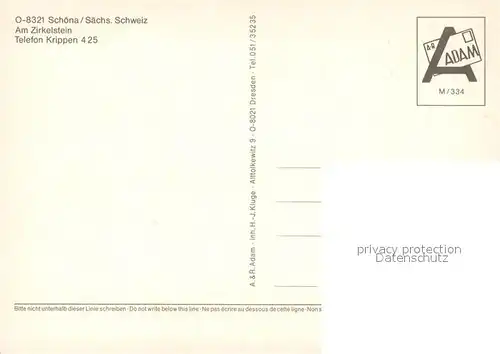 AK / Ansichtskarte Schoena_Bad_Schandau Jugendherberge Schoena Gastraeume Schoena_Bad_Schandau