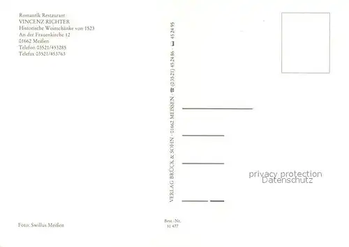 AK / Ansichtskarte Meissen_Elbe_Sachsen Romantik Restaurant Vincenz Richter Meissen_Elbe_Sachsen