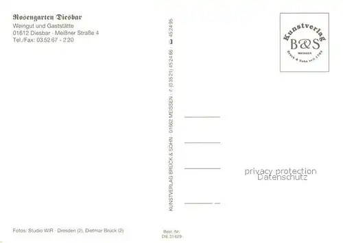AK / Ansichtskarte Diesbar Seusslitz Rosengarten Diesbar Terrasse Bierwagen Gastraeume Brunnen Diesbar Seusslitz