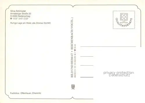 AK / Ansichtskarte Oberwiesenthal_Erzgebirge Pension Schmiedel Gaststube Rinderherde Bergwiese Oberwiesenthal Erzgebirge