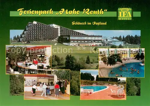 AK / Ansichtskarte Schoeneck_Vogtland IFA Ferienpark Hohe Reuth Gastraum Foyer Pool Hallenbad Schoeneck_Vogtland