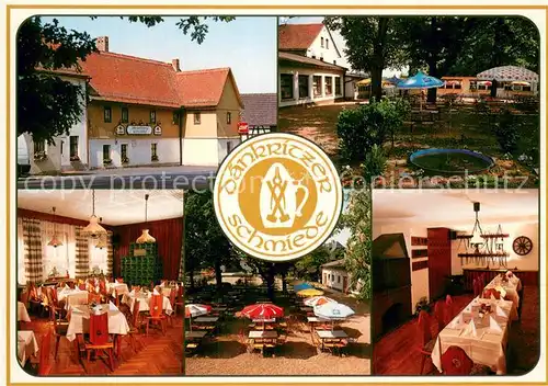 AK / Ansichtskarte Daenkritz Ausflugsgaststaette Daenkritzer Schmiede Gastraeume Garten Terrasse  Daenkritz