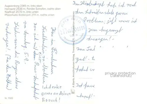 AK / Ansichtskarte Augstenberg_Sulzfluh Hornspitz Panueler Schrofen Naafkopf Pfaelzerhuette Bettlerjoch Augstenberg_Sulzfluh