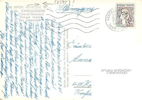 AK / Ansichtskarte Castelsarrasin Groupe scolaire Vue aerienne d ensemble Castelsarrasin