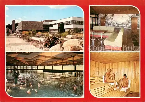 AK / Ansichtskarte Zinnowitz_Ostseebad Feriendienst der IG Wismut Meerwasserhallenbad Eingangshalle Sauna Zinnowitz_Ostseebad