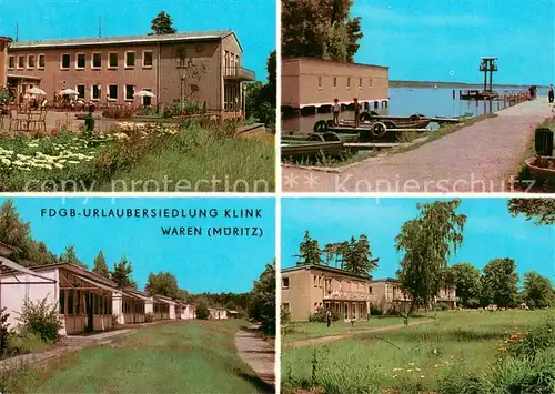 AK / Ansichtskarte Waren_Mueritz FDGB Urlaubersiedlung Klink Park Mole Waren Mueritz