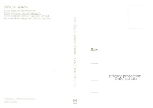 AK / Ansichtskarte Klink_Waren Erholungsheime Schloss Klink und Herbert Warnke Strand Park Klink Waren