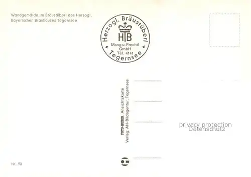AK / Ansichtskarte Tegernsee Herzogliches Braeustueberl Tegrnsee Wandgemaelde Tegernsee